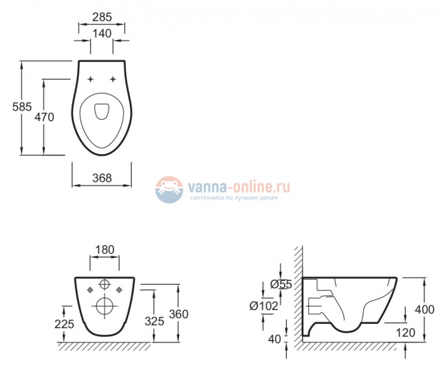 Унитаз Jacob Delafon VIA подвесной E1744-00 с крышкой-сиденьем с микролифтом Унитаз Jacob Delafon VIA подвесной E1744-00 с крышкой-сиденьем с микролифтом