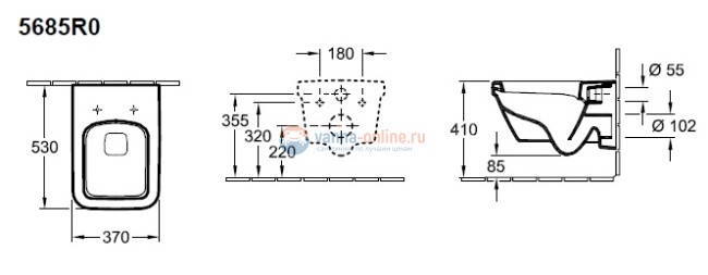 Подвесной унитаз Villeroy&Boch Architectura 5685 H101 alpin, с крышкой-сиденьем SoftClose
