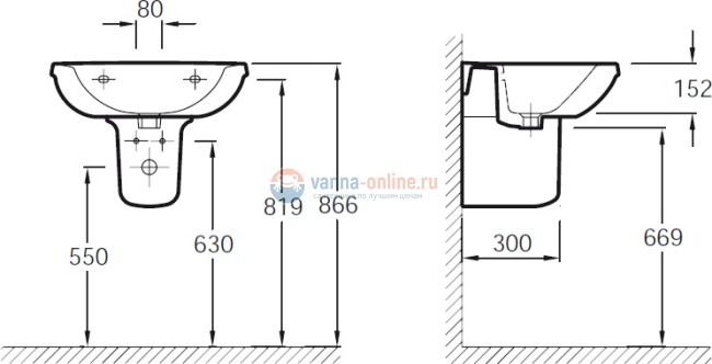 Полупьедестал Jacob Delafon Kandel/Panache E1431-00