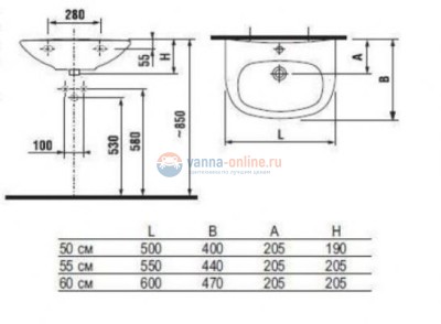 Раковина Jika Zeta 1039.2.000.104.1, 60*47 см