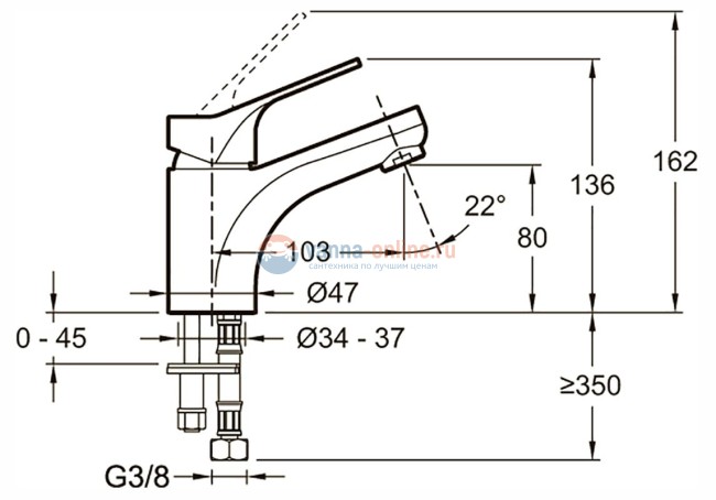 Смеситель Jacob Delafon Brive E75762-4-CP для раковины Смеситель Jacob Delafon Brive E75762-4-CP для раковины