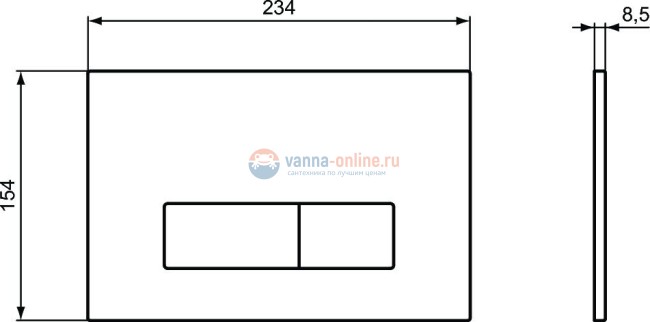 Пневматическая панель смыва Ideal Standard OLEAS™ P2 R0119AA