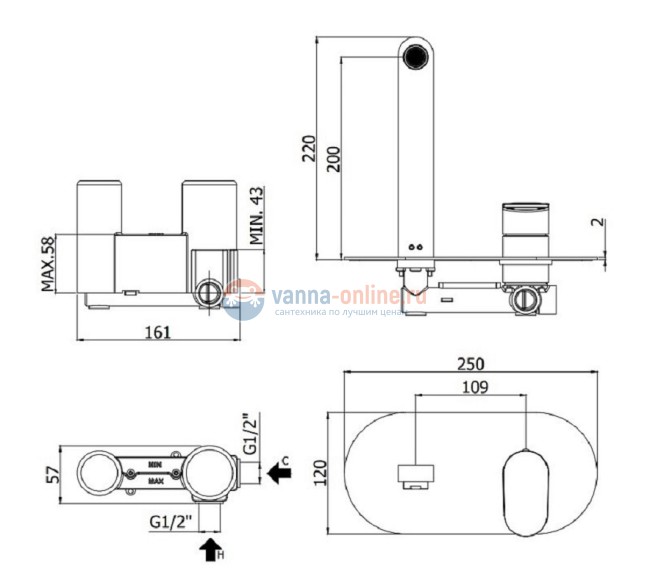 Смеситель Paffoni Candy CA105CR для раковины встраиваемый, цвет хром Смеситель Paffoni Candy CA105CR для раковины встраиваемый, цвет хром