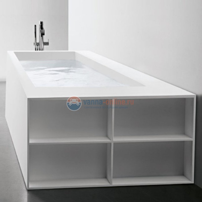 Ванна Antonio Lupi Biblio 200 х 90 х 53,5 см прямоугольная (2 стороны) материал: Corian