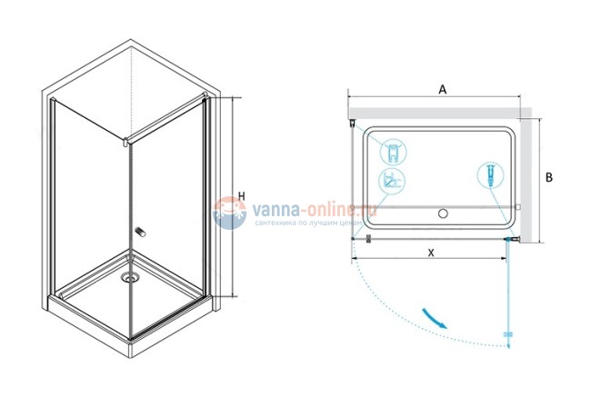 Душевой уголок RGW PA-33, 04083399-11, 90 х 90 x 185 см, дверь распашная, стекло прозрачное, хром Душевой уголок RGW PA-33, 04083399-11, 90 х 90 x 185 см, дверь распашная, стекло прозрачное, хром