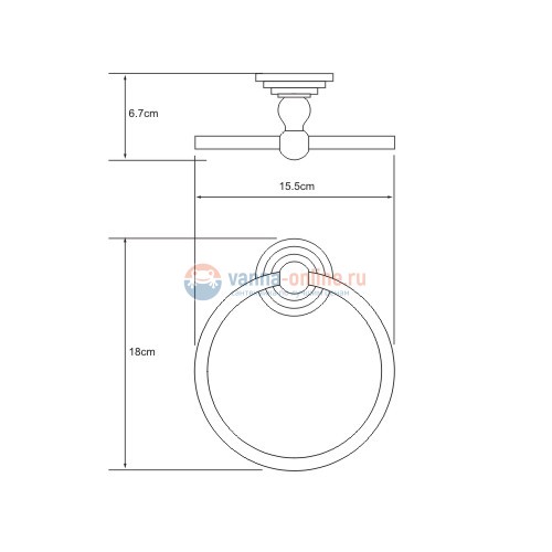 Полотенцедержатель кольцо WasserKRAFT Isar К-7360