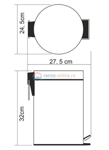 Корзина для мусора WasserKraft К-637 7 л с педалью