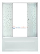 Шторка на ванну Triton Стандарт Мозаика 150 x 147.5 см, стекло с узором