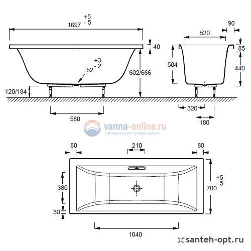 Ванна акриловая Jacob Delafon EVOK E60340-00, 170х70 Ванна акриловая Jacob Delafon EVOK E60340-00, 170х70