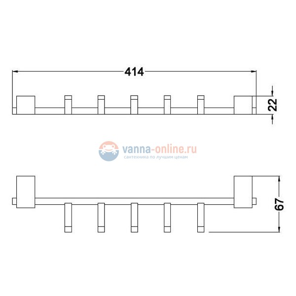 Планка на пять крючков Schein Rembrandt 061*5B Планка на пять крючков Schein Rembrandt 061*5B