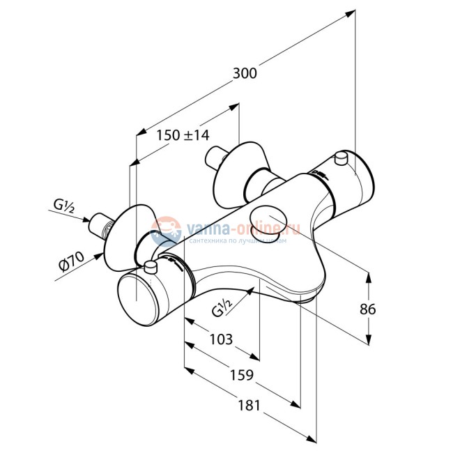Смеситель Kludi Ambienta 534010538 для ванны и душа с термостатом DN 15 Смеситель Kludi Ambienta 534010538 для ванны и душа с термостатом DN 15