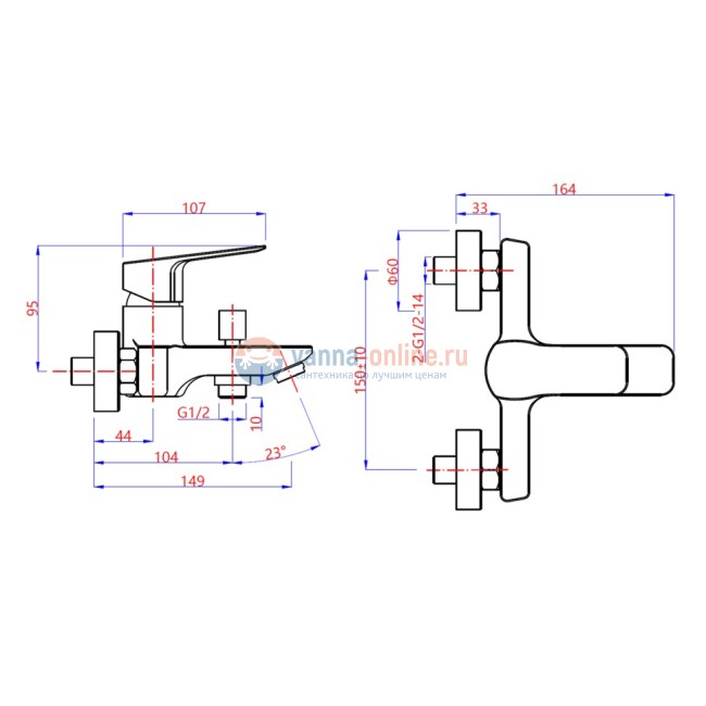 Смеситель для ванны Paini Viva Style без аксессуара, черный Смеситель для ванны Paini Viva Style без аксессуара, черный