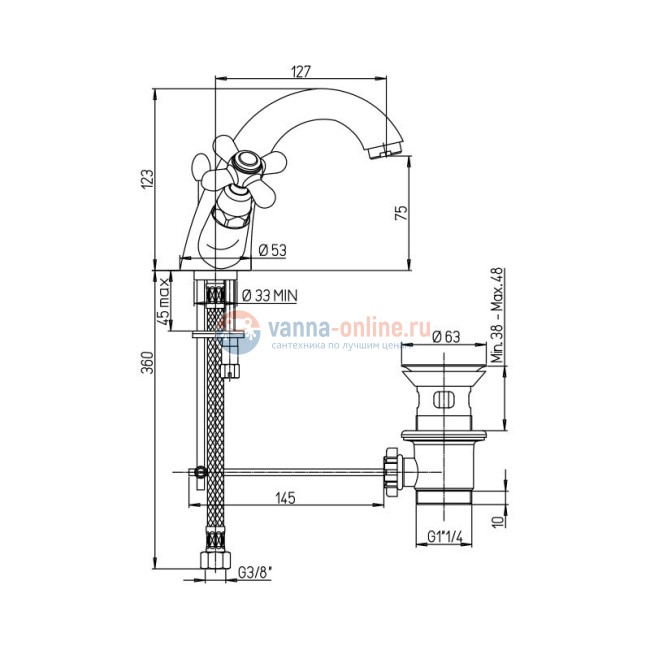 Смеситель для раковины Paini Liberty Смеситель для раковины Paini Liberty