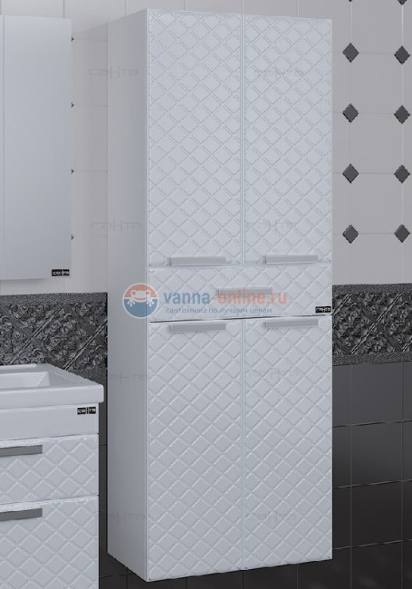 Шкаф-пенал СаНта Калипсо 60 NEW 517004N напольный/подвесной, цвет белый