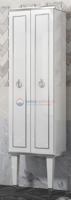 Пенал Opadiris Smile Порто 45, Z0000014874, напольный, двустворчатый, белый/хром Пенал Opadiris Smile Порто 45, Z0000014874, напольный, двустворчатый, белый/хром