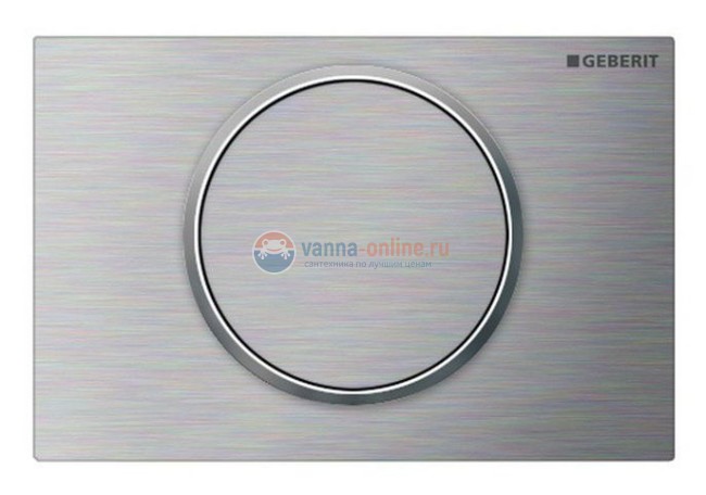 Клавиша Geberit Sigma Type 10 115.787.SN.5 для унитаза, одинарный смыв, матовая/полированная/матовая,нержавеющая сталь