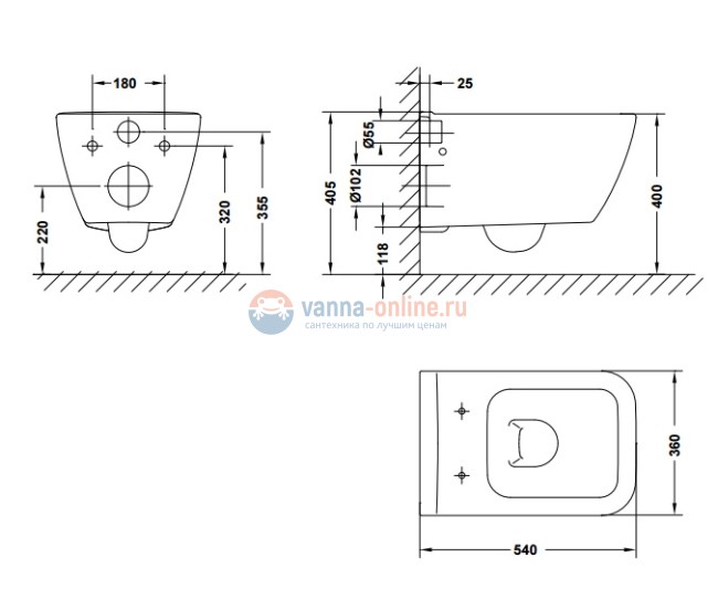 Подвесной унитаз Gala Emma Square 27172