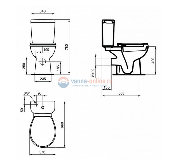 Напольный унитаз Vidima СЕВА ФРЕШ E408761 крышка стандарт Напольный унитаз Vidima СЕВА ФРЕШ E408761 крышка стандарт