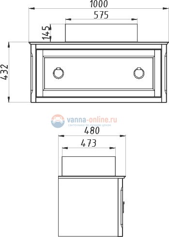 Тумба под раковину ASB-Woodline Рома 100С 100 см, 10854, 1 ящик, подвесная, белый