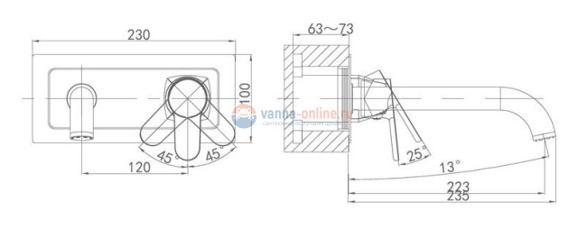 Смеситель D&K Rhein Marx DA1394401 для раковины Смеситель D&K Rhein Marx DA1394401 для раковины