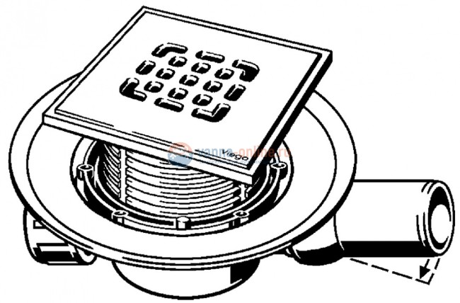 Трап Viega Advantix 557140, 150 x 150 мм, с гидрозатвором Трап Viega Advantix 557140, 150 x 150 мм, с гидрозатвором