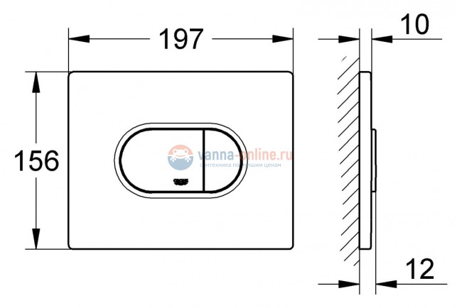 Клавиша смыва Grohe Arena Cosmopolitan 38858P00, матовый хром
