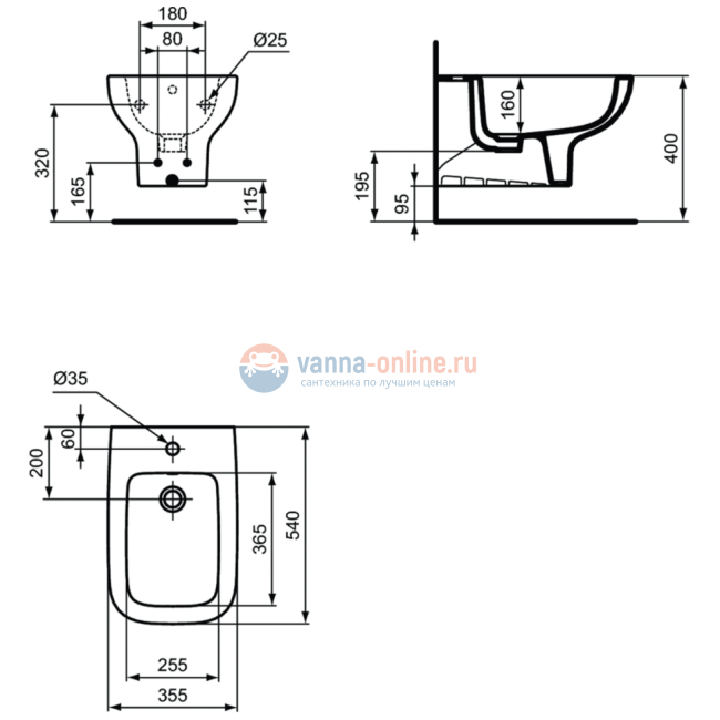 Подвесное биде Ideal Standard i.life A T471801