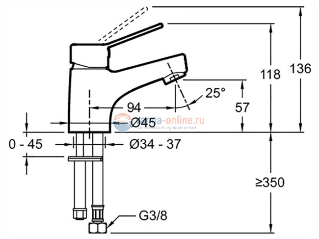 Смеситель Jacob Delafon EO E24158RU-CP для раковины, хром Смеситель Jacob Delafon EO E24158RU-CP для раковины, хром