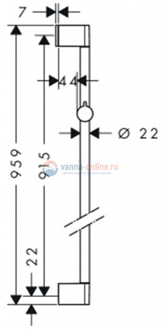 Штанга для душа Hansgrohe Unica'Croma 90 см без шланга, 26506000 Штанга для душа Hansgrohe Unica'Croma 90 см без шланга, 26506000