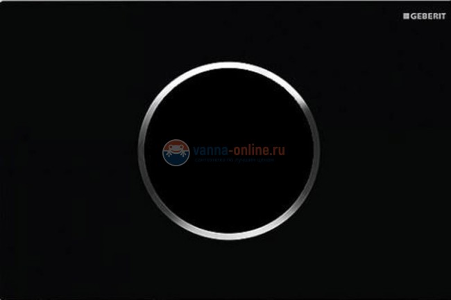 Привод бесконтактного смыва Geberit Sigma Type 10 115.907.KM.1 для унитаза, 230В, двойной смыв, пластик, черный / глянцевый хром / черный