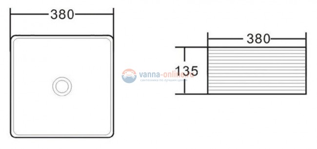 Раковина BelBagno BB1407 накладная 38 х 38 х 13.5 см Раковина BelBagno BB1407 накладная 38 х 38 х 13.5 см