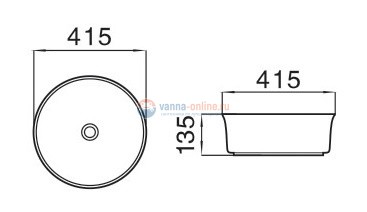 Раковина CeramaLux Серия MNC 499 накладная, под камень Раковина CeramaLux Серия MNC 499 накладная, под камень