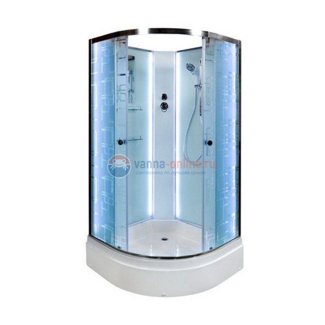 Душевая кабина Deto Em EM2710 N 100 x 100 см, без крыши, Led-подсветка