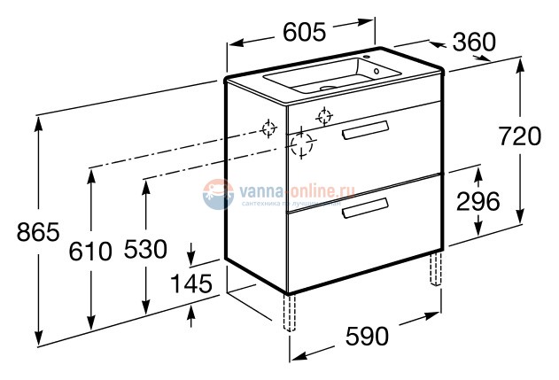 Тумба под раковину Roca Debba 60 ZRU9302708, цвет белый глянец