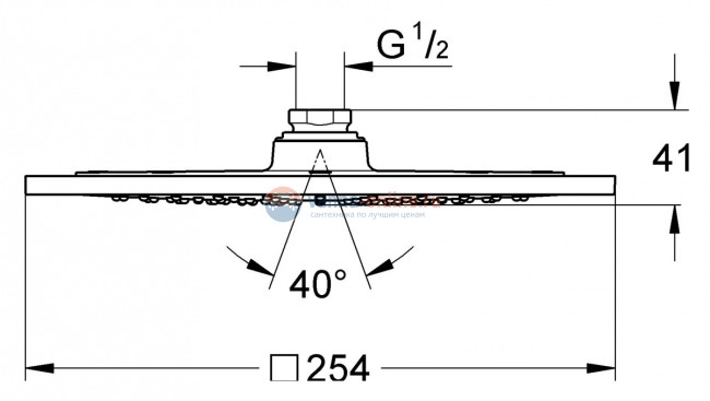 Верхний душ Grohe Rainshower F-series 27271KSO, черный бархат Верхний душ Grohe Rainshower F-series 27271KSO, черный бархат