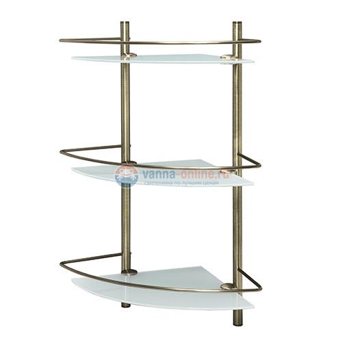 Полка стеклянная WasserKRAFT Exter К-3533 тройная угловая Полка стеклянная WasserKRAFT Exter К-3533 тройная угловая