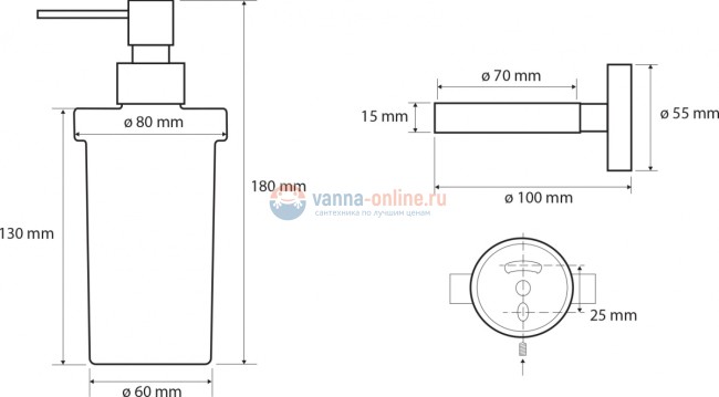 Дозатор Bemeta Dark 104109010 Дозатор Bemeta Dark 104109010