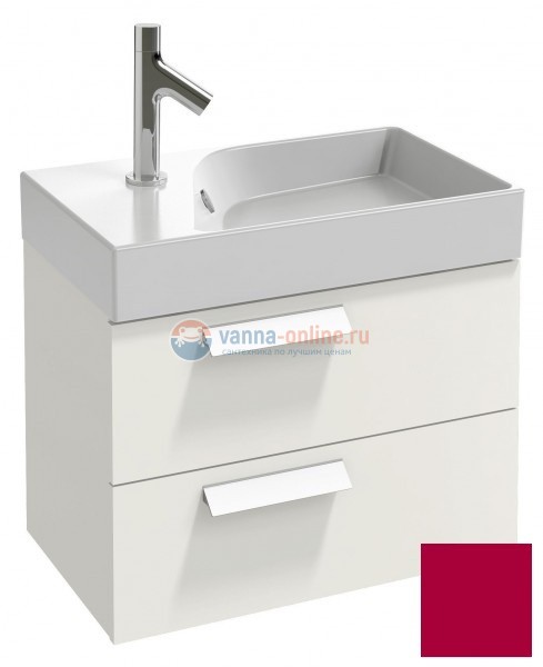 Тумба под раковину Jacob Delafon Rythmik EB1300-R3 подвесная, малиновая, 60 см