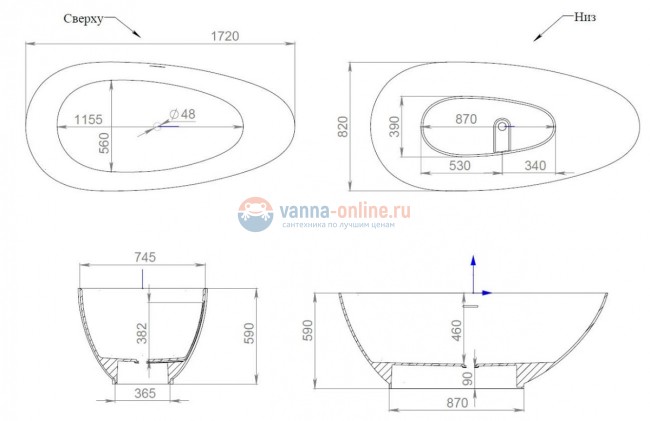 Ванна Salini Paola 172 х 82,5 х 62,2 см, из материала S-Stone, матовая белая 101512SM Ванна Salini Paola 172 х 82,5 х 62,2 см, из материала S-Stone, матовая белая 101512SM