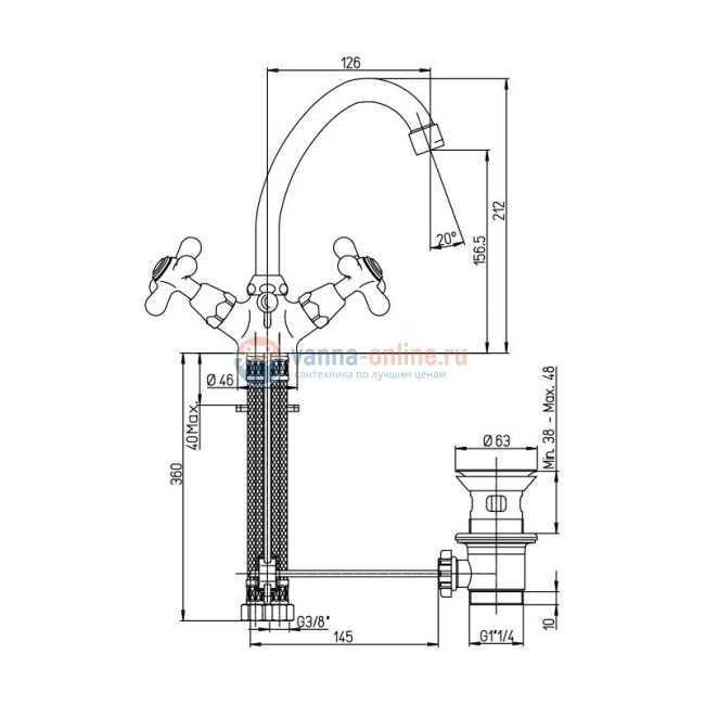 Смеситель для раковины Paini Liberty высокий Смеситель для раковины Paini Liberty высокий