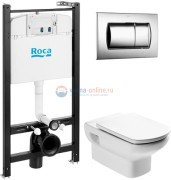Инсталляция Roca с унитазом Dama Senso, 893104090 с сиденьем микролифт, комплект Инсталляция Roca с унитазом Dama Senso, 893104090 с сиденьем микролифт, комплект