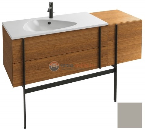 Тумба под раковину Jacob Delafon Nouvelle Vague 145 EB3037RU-G72, 3 ящика, с выступом, цвет - белая глина глянцевый