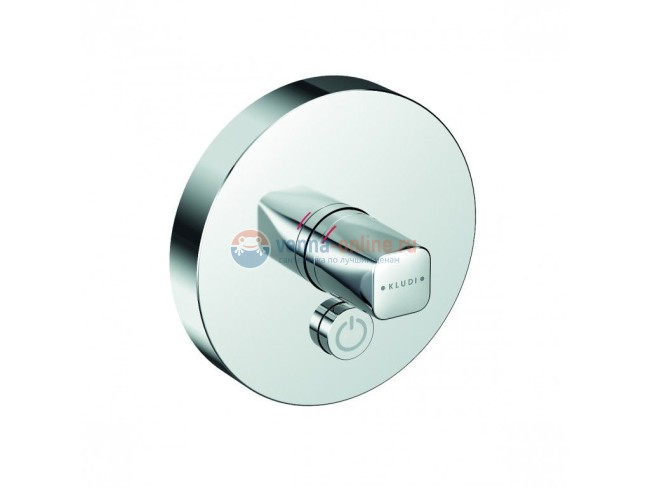 Смеситель Kludi Push 386040538 для душа, внешняя часть, круглый, кнопка внизу