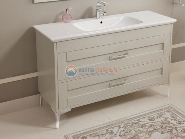 Тумба с раковиной Sanvit Прованс kprov120, 120 см напольная, рельеф пастель Тумба с раковиной Sanvit Прованс kprov120, 120 см напольная, рельеф пастель