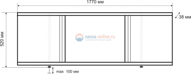 Экран под ванну Emmy Элис els1770520bel 180 см белый