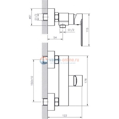 Смеситель для душа Rush Luson LU1630-63, хром