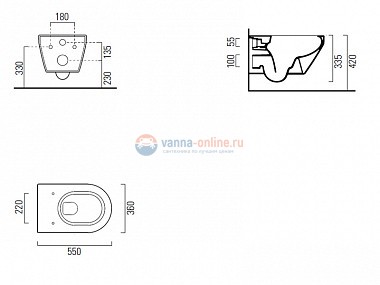 Подвесной унитаз GSI KUBE 891511, безободковый с крышкой-сиденьем MS86CSN11 с микролифтом