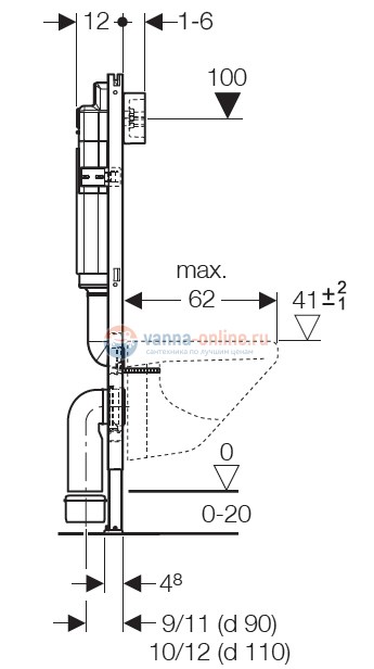 Инсталляция Geberit Duofix UP182 111.153.00.1 для унитаза