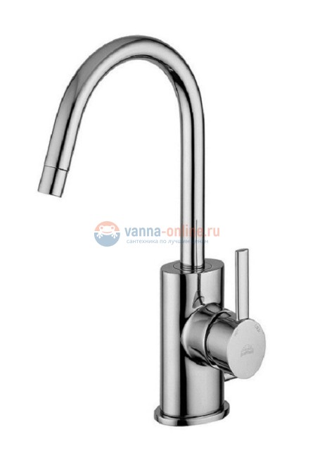 Смеситель Paffoni Berry BR078CR для раковины, с поворотным изливом, без донного клапана, цвет хром