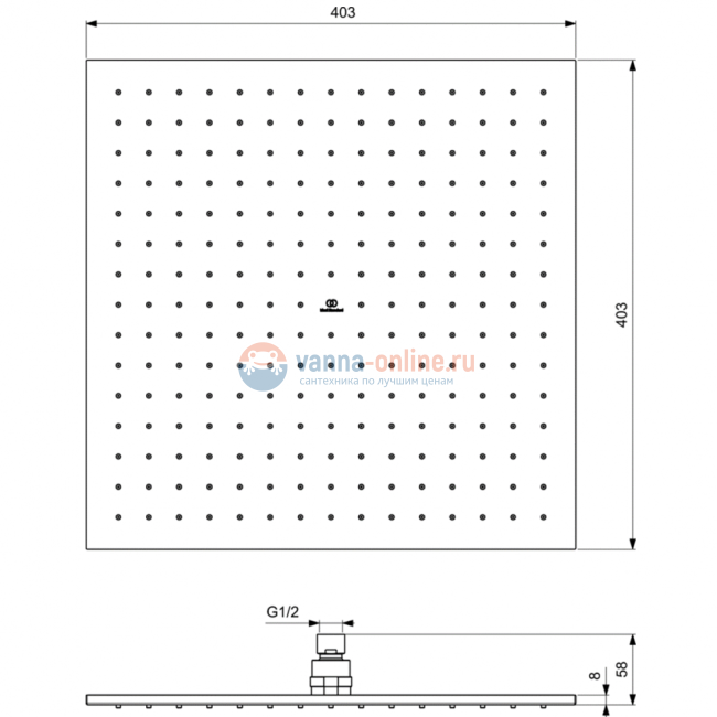 Квадратный верхний душ 400 мм Ideal Standard IDEALRAIN A5806A2 Квадратный верхний душ 400 мм Ideal Standard IDEALRAIN A5806A2